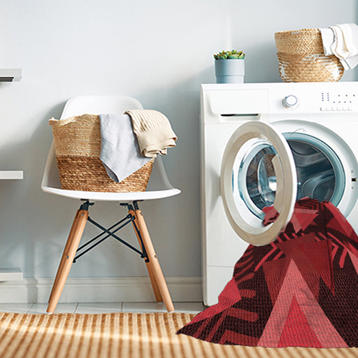 Machine Washable Transitional Cranberry Red Rug in a Washing Machine, wshpat2002rd