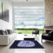 Square Patterned Light Purple Blue Rug in a Living Room, pat2003blu