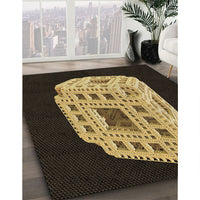 Patterned Caramel Brown Rug, pat2003brn