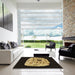 Square Patterned Caramel Brown Rug in a Living Room, pat2003brn