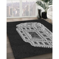 Patterned Midnight Gray Rug, pat2003gry