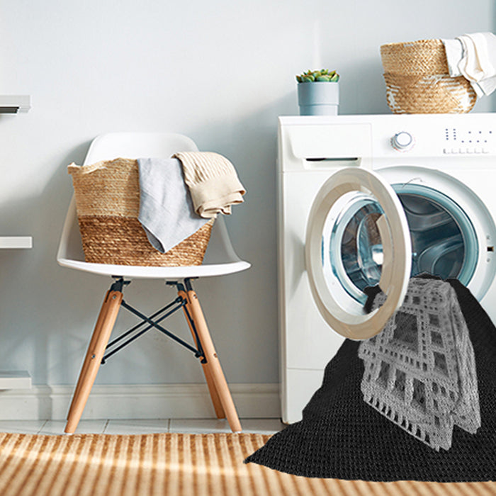 Machine Washable Transitional Midnight Gray Rug in a Washing Machine, wshpat2003gry