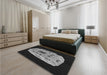 Patterned Midnight Gray Rug in a Bedroom, pat2003gry