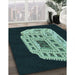 Machine Washable Transitional Mint Green Rug in a Family Room, wshpat2003lblu