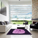 Machine Washable Transitional Medium Orchid Purple Rug in a Kitchen, wshpat2003pur