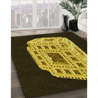 Patterned Midnight Gray Rug, pat2003yw