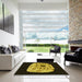 Square Patterned Midnight Gray Rug in a Living Room, pat2003yw