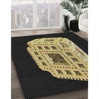 Patterned Black Novelty Rug, pat2003