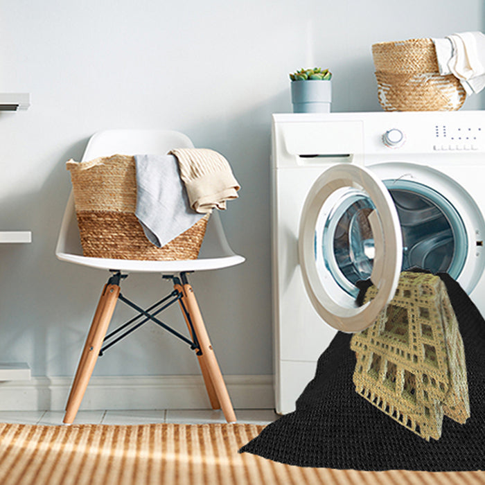 Machine Washable Transitional Black Rug in a Washing Machine, wshpat2003