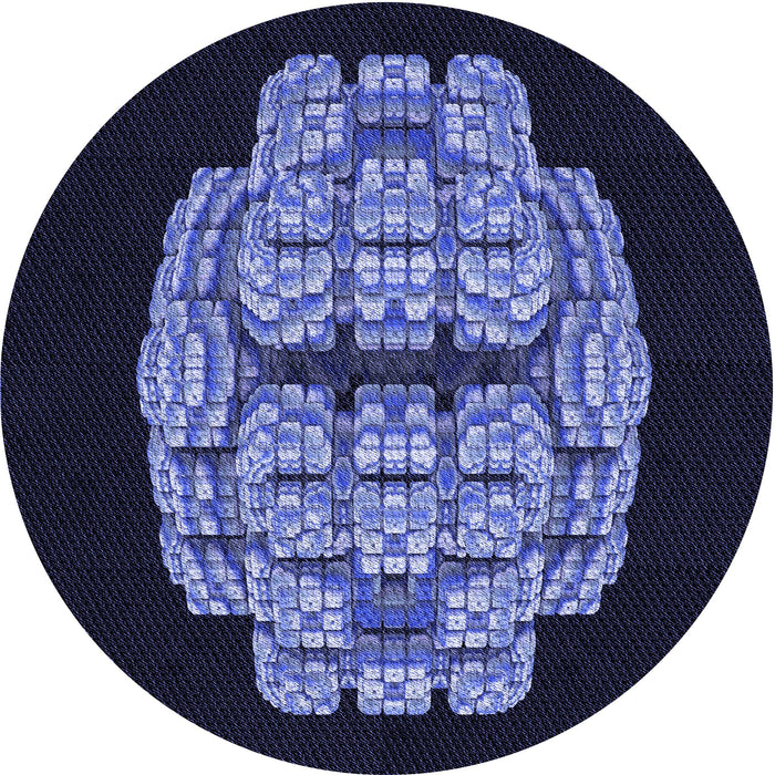 Square Patterned Night Blue Rug, pat2004blu