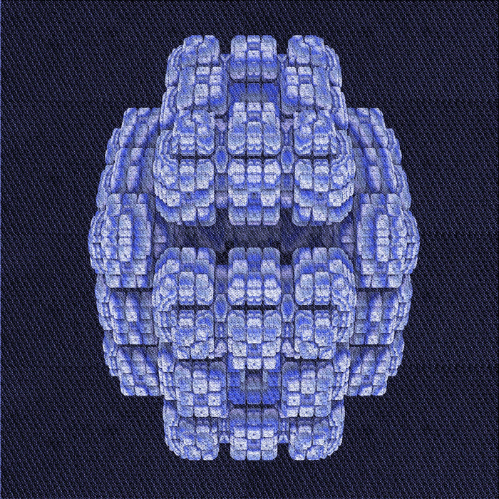 Round Patterned Night Blue Rug, pat2004blu