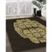 Machine Washable Transitional Midnight Gray Rug in a Family Room, wshpat2004brn