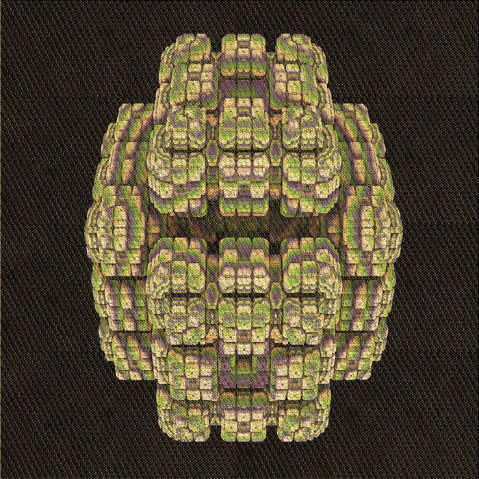 Round Patterned Midnight Gray Rug, pat2004brn