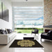 Square Patterned Midnight Gray Rug in a Living Room, pat2004brn