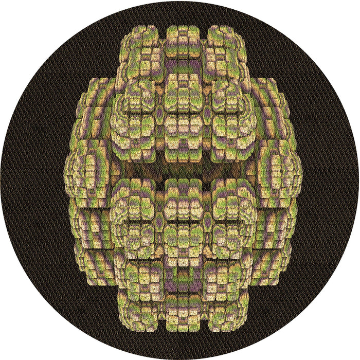 Square Patterned Midnight Gray Rug, pat2004brn