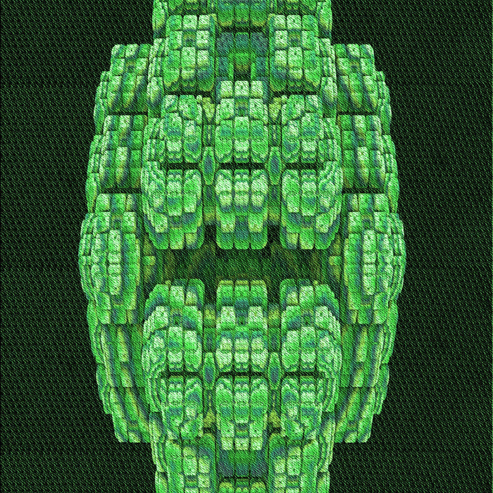 Patterned Black Rug, pat2004grn