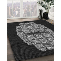 Patterned Midnight Gray Rug, pat2004gry