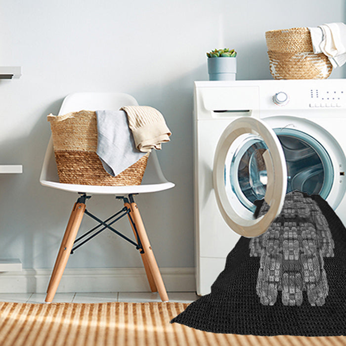 Machine Washable Transitional Midnight Gray Rug in a Washing Machine, wshpat2004gry