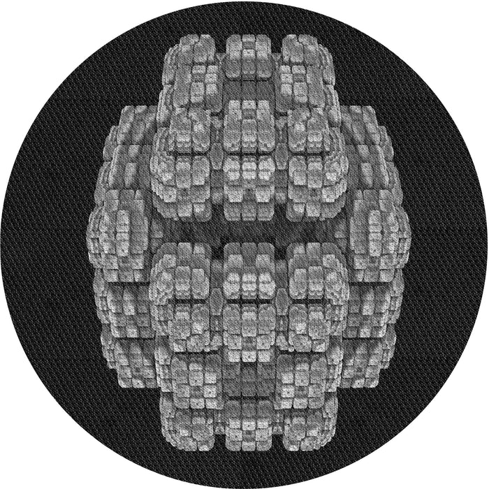 Square Machine Washable Transitional Midnight Gray Rug in a Living Room, wshpat2004gry