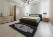 Patterned Midnight Gray Rug in a Bedroom, pat2004gry