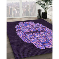 Patterned Deep Purple Rug, pat2004pur