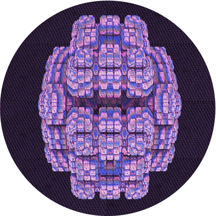 Square Patterned Deep Purple Rug, pat2004pur