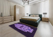 Patterned Deep Purple Rug in a Bedroom, pat2004pur