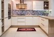 Patterned Cherry Red Rug in a Kitchen, pat2004rd