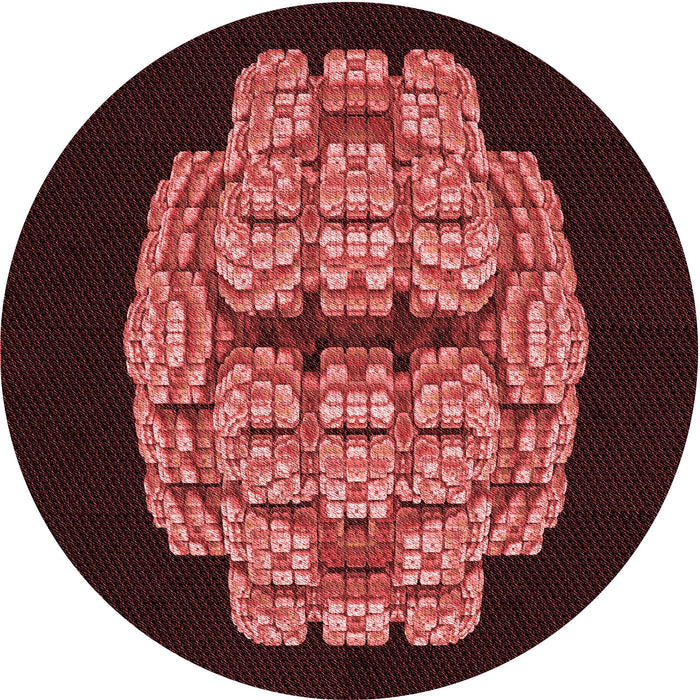 Square Patterned Cherry Red Rug, pat2004rd