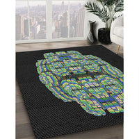 Patterned Green Novelty Rug, pat2004