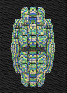 Patterned Green Novelty Rug, pat2004