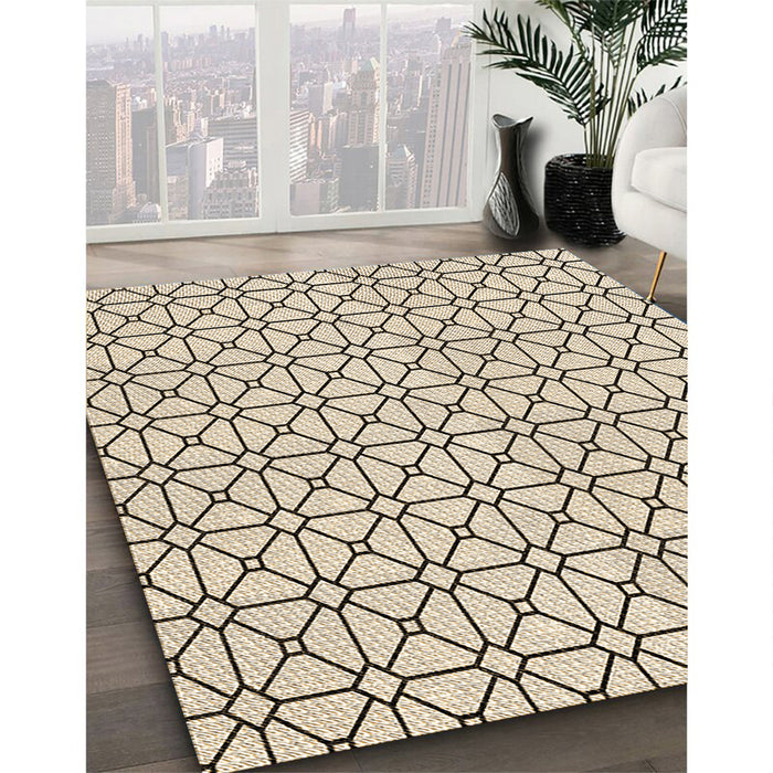 Machine Washable Transitional Brown Rug in a Family Room, wshpat2005brn