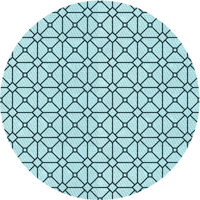 Square Patterned Deep-Sea Green Rug, pat2005lblu