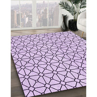 Patterned Purple Flower Purple Rug, pat2005pur