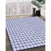 Patterned Lavender Blue Rug in Family Room, pat2006blu