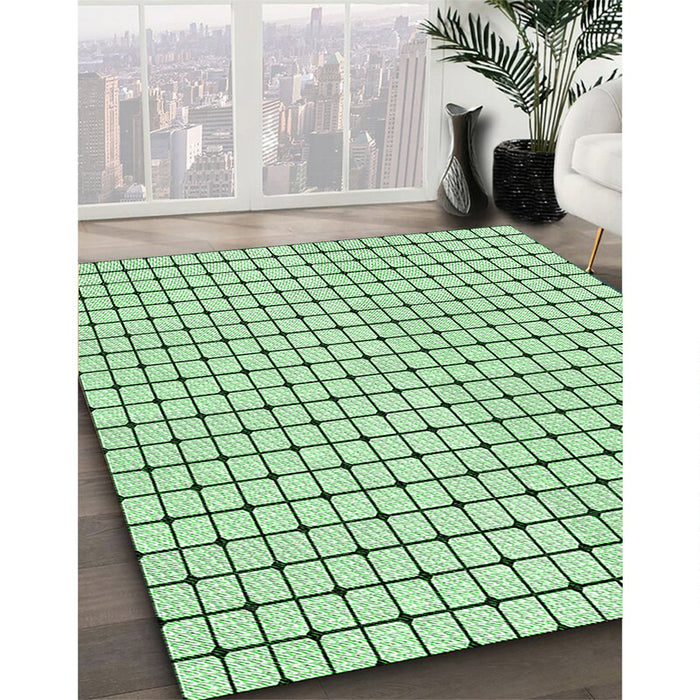 Patterned Mint Green Rug in Family Room, pat2006grn