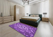 Patterned Purple Rug in a Bedroom, pat2007pur