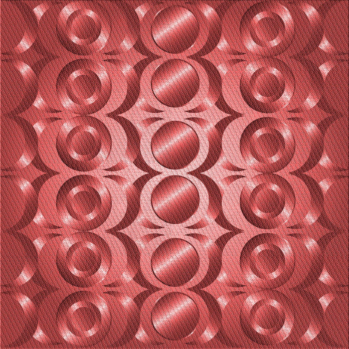 Round Patterned Red Rug, pat2007rd