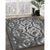 Patterned Dark Gray Novelty Rug, pat2007