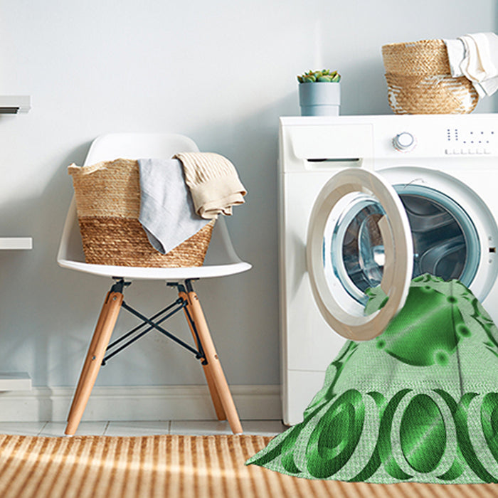 Machine Washable Transitional Jade Green Rug in a Washing Machine, wshpat2009grn