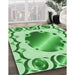 Patterned Jade Green Rug in Family Room, pat2009grn