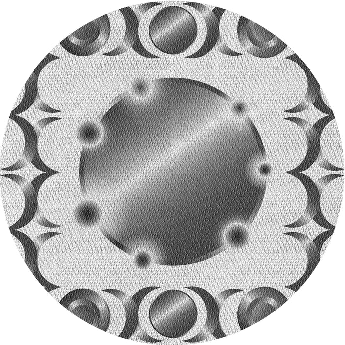 Square Patterned Smokey Gray Rug, pat2009gry