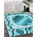 Machine Washable Transitional Blue Rug in a Family Room, wshpat2009lblu