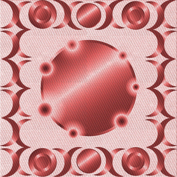 Round Machine Washable Transitional Red Rug, wshpat2009rd