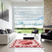 Square Patterned Red Rug in a Living Room, pat2009rd