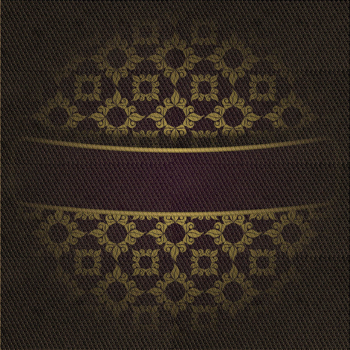 Round Patterned Black Rug, pat201brn