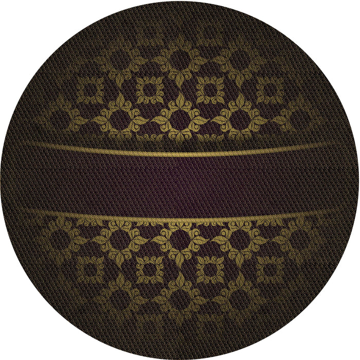 Square Patterned Black Rug, pat201brn