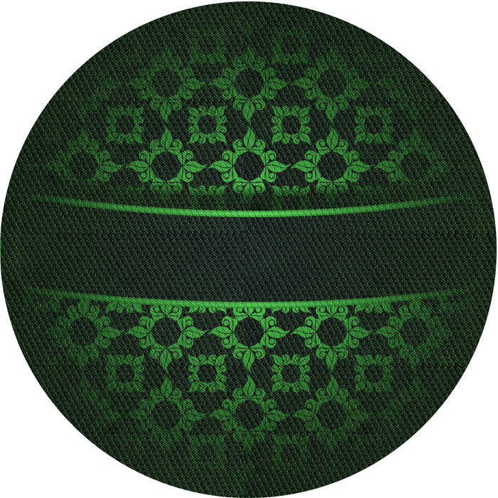 Square Patterned Deep Emerald Green Rug, pat201grn