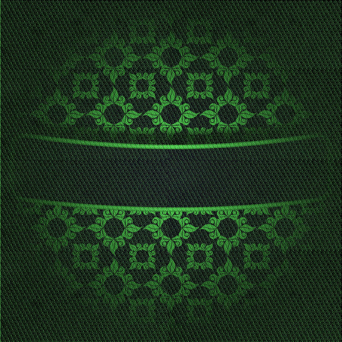 Round Patterned Deep Emerald Green Rug, pat201grn