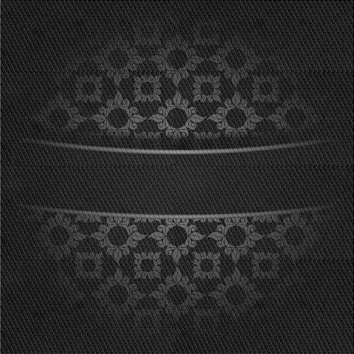 Round Patterned Black Rug, pat201gry